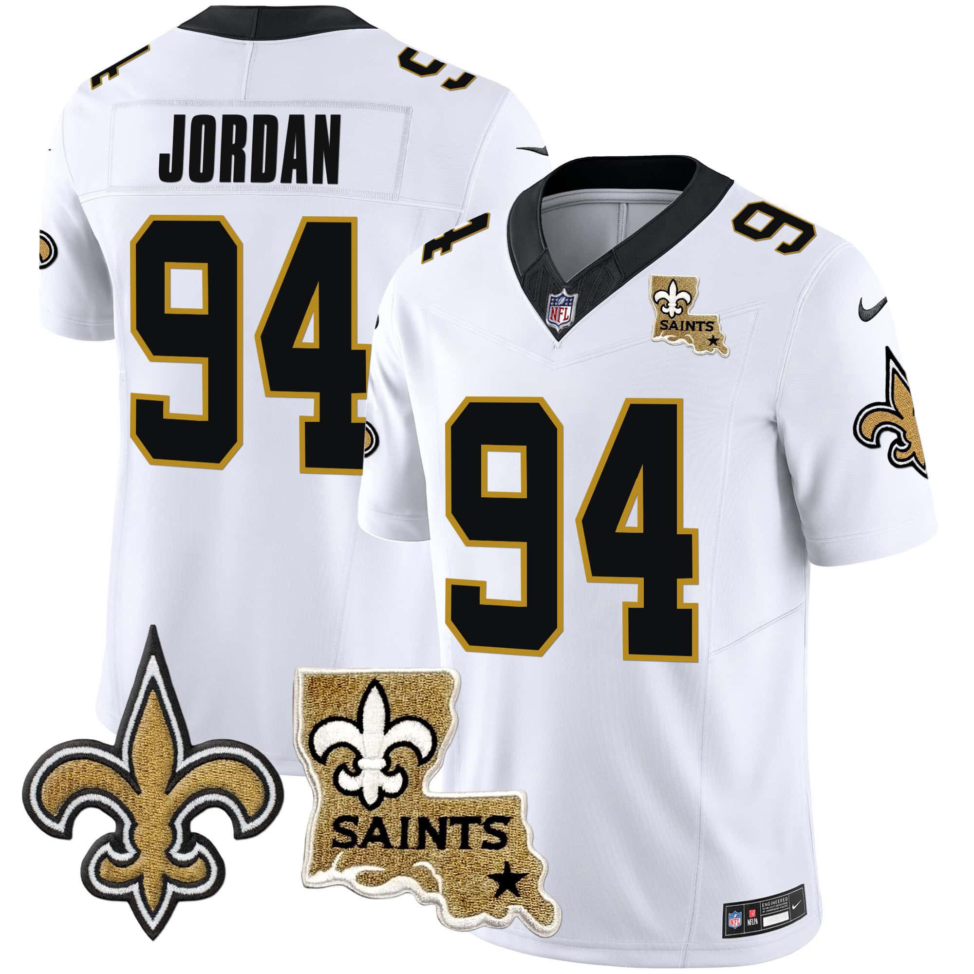 Men New Orleans Saints 94 Jordan White 2024 Nike Vapor Limited NFL Jersey